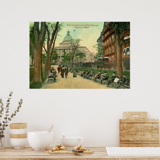 1900 Common and State House Boston MA Poster (Keuken)