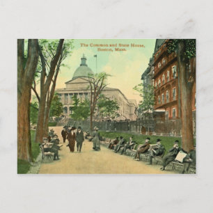 1900 Common and State House Boston MA Poster Briefkaart