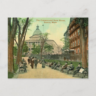 1900 Common and State House Boston MA Poster Briefkaart