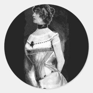 1900 Corset AD Ronde Sticker