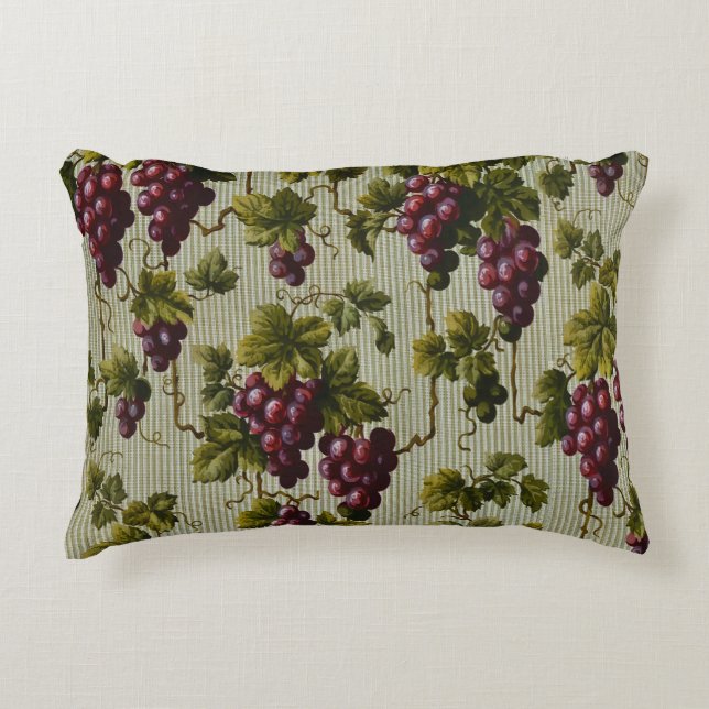 1900  druiven Fruit Botanische Design Accent Kussen (Voorkant)