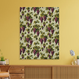1900  druiven Fruit Botanische Design Canvas Afdruk