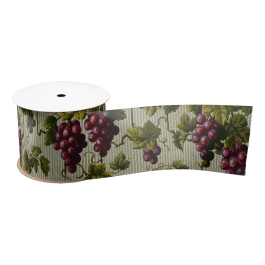 1900 druiven Fruit Botanische Design Satijnen Lint (Spoel)