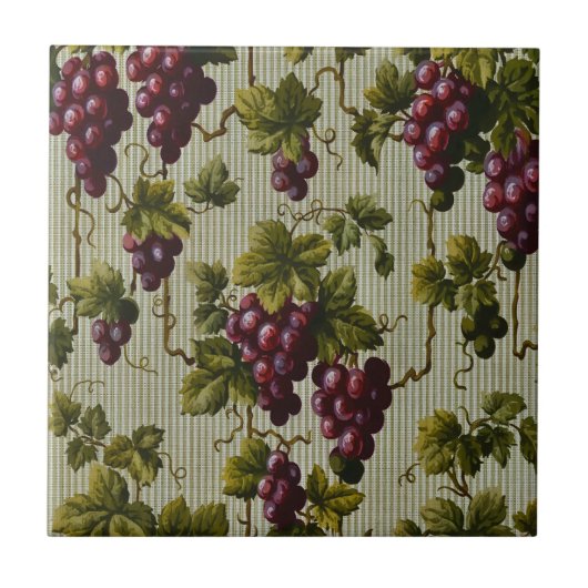 1900 druiven Fruit Botanische Design Tegeltje (Voorkant)