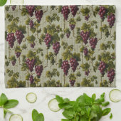 1900 druiven Fruit Botanische Design Theedoek (Gevouwen)