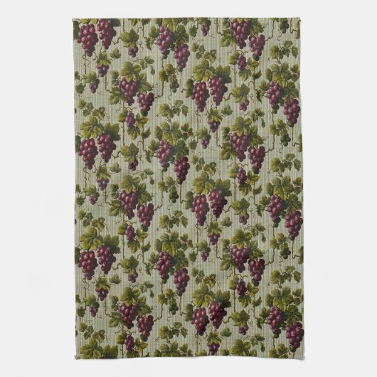1900 druiven Fruit Botanische Design Theedoek (Verticaal)