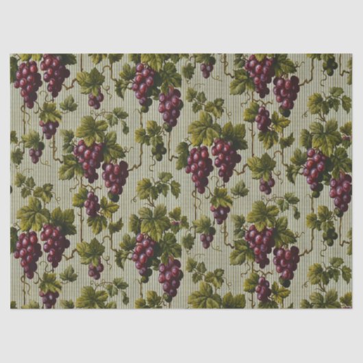 1900  druiven Fruit Botanische Design Tissuepapier (Voorkant)