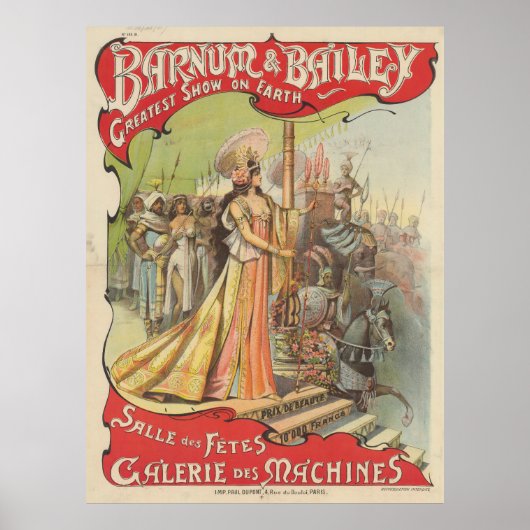 1900 Edel Barnum Bailey Schoonheidsposter Poster (Voorkant)