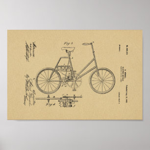 1900  — elektrische fietspataderafdrukken poster