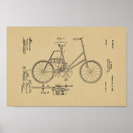 1900  — elektrische fietspataderafdrukken poster (Voorkant)