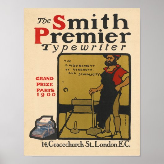 1900 Forrest Smith Premier Typewriter Poster (Voorkant)