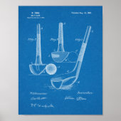  1900 Golf Club Design Patent Art-afdrukken Poster (Voorkant)
