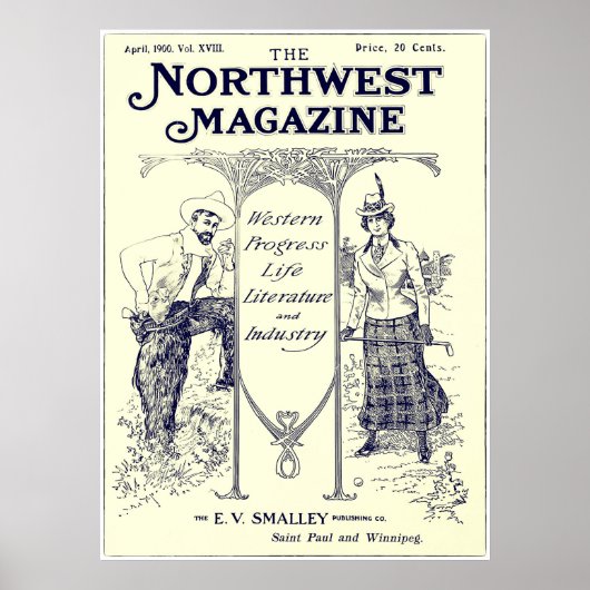 1900 Golf Magazine Afdrukken Poster (Voorkant)