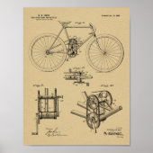 1900 High Speed Gear Bicycle Design Patent Print (Voorkant)