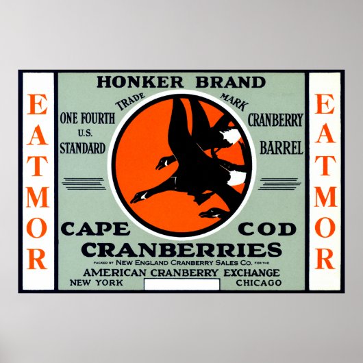 1900 Honker Brand Cranberries Poster (Voorkant)