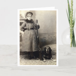 1900 Jong Meisje en haar Hond Kaart