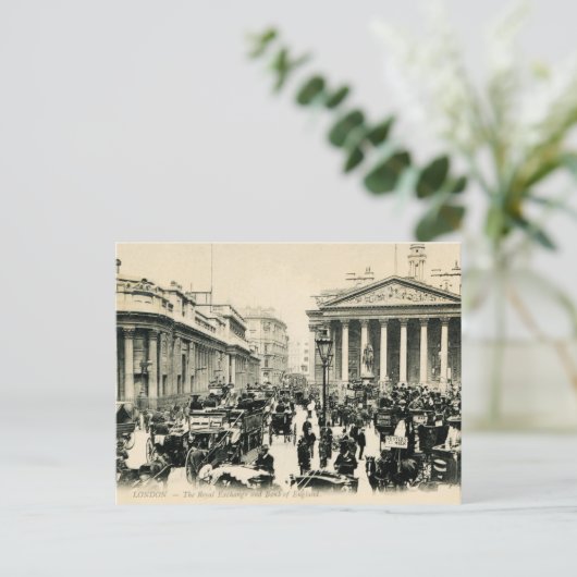 1900 London Royal Exchange en Bank of England Pos Briefkaart (Staand voorkant)