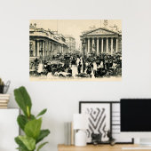 1900 London Royal Exchange en Bank of England Poster (Thuiskantoor)