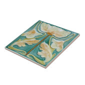 1900 Malkin Art Nouveau Floral Repro Faux Relief Tegeltje (Zijkant)