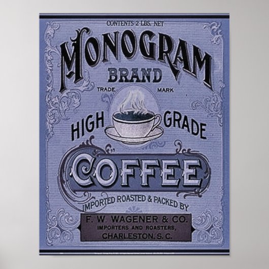 1900 Monogram Koffie Advertentie Poster (Voorkant)