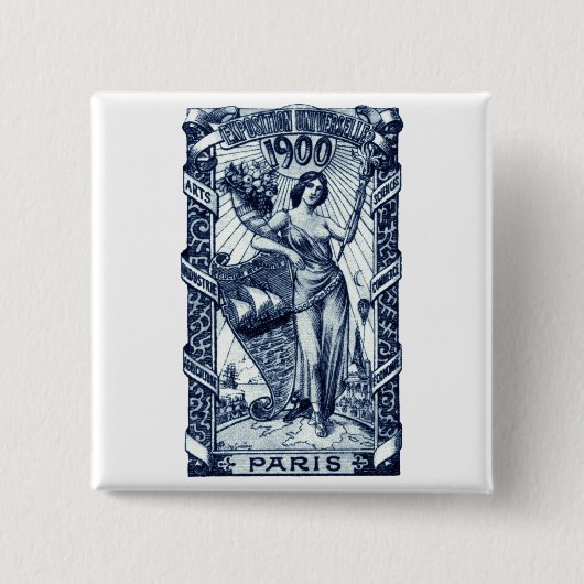 1900 Paris International Expo Poster Vierkante Button 5,1 Cm (Voorkant)