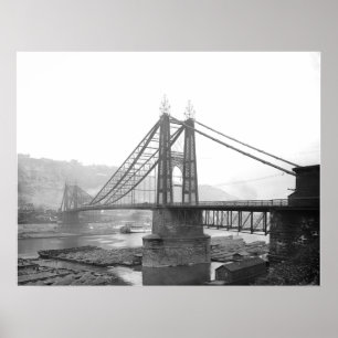 1900 Pointe Bridge Pittsburgh Pa. Afdrukken Poster