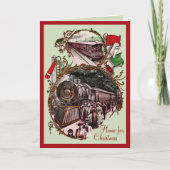 1900 Thuis voor de Kersttrein Feestdagen Kaart (Voorkant)