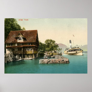 1900 Treib en het Lucerne-meer Poster