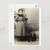 1900 Young Girl en haar Hond Briefkaart (Voorkant / Achterkant)
