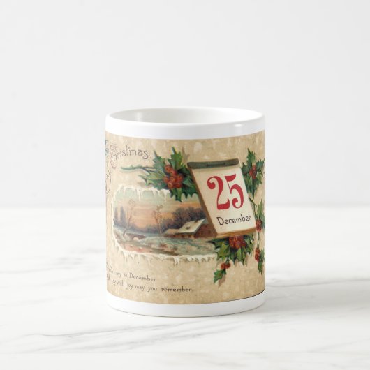 1900S briefkaart 'KERST' Koffiemok (Center)