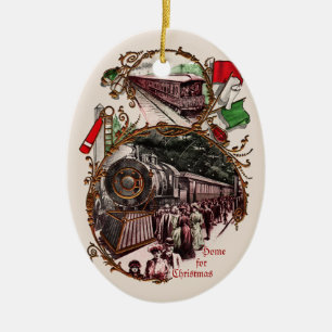 1900s Home voor Christmas Train Ornament