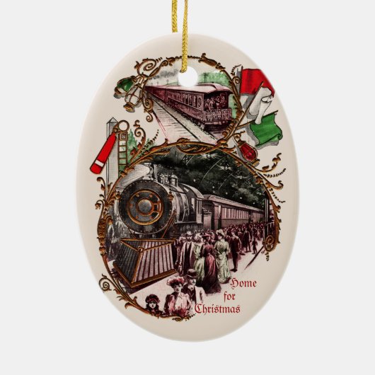 1900s Home voor Christmas Train Ornament (Achterkant)