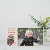 1900s Home voor kersttrein Fotocard Holiday C Feestdagenkaart (Staand voorkant)