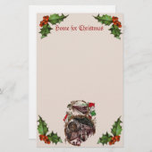 1900s Huis voor Kerstmis Trein Stationery Briefpapier (Voorkant / Achterkant)