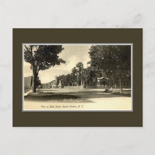  1900s Main Street Sackets Harbour NY Briefkaart (Voorkant)