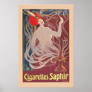 1900s Sigaretten Saphir Vintage Stijl Tabak Poster