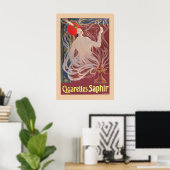 1900s Sigaretten Saphir Vintage Stijl Tabak Poster (Thuiskantoor)