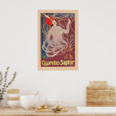 1900s Sigaretten Saphir Vintage Stijl Tabak Poster (Keuken)