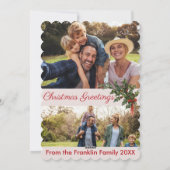 1900s Thuis op de trein met Kerst fotokaart Feestdagenkaart (Achterkant)