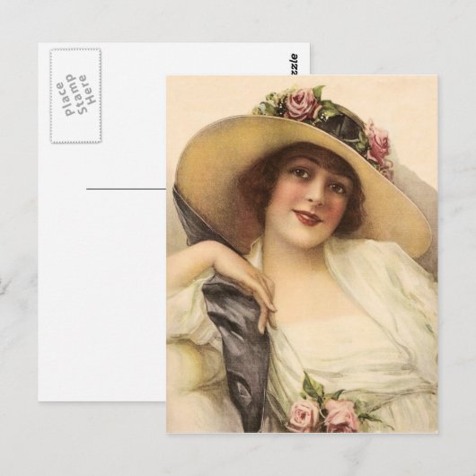 1900's Victorian Woman Briefkaart (Voorkant / Achterkant)