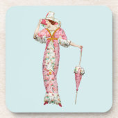  1900's vrouw bier onderzetter (Voorkant)