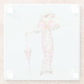  1900's vrouw glazen onderzetter (Achterkant)