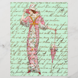  1900's vrouw paraplu oud script schrijven