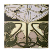 1901 Art Nouveau Floral van Alphonse Mucha Tegeltje (Voorkant)