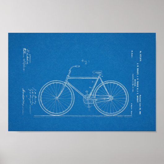 1901  blauwdruk voor fietspatronen afdrukken poster (Voorkant)