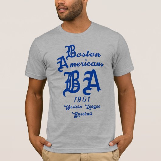1901 Boston American Baseball ⚾ Westerne Liga T-shirt (Voorkant)