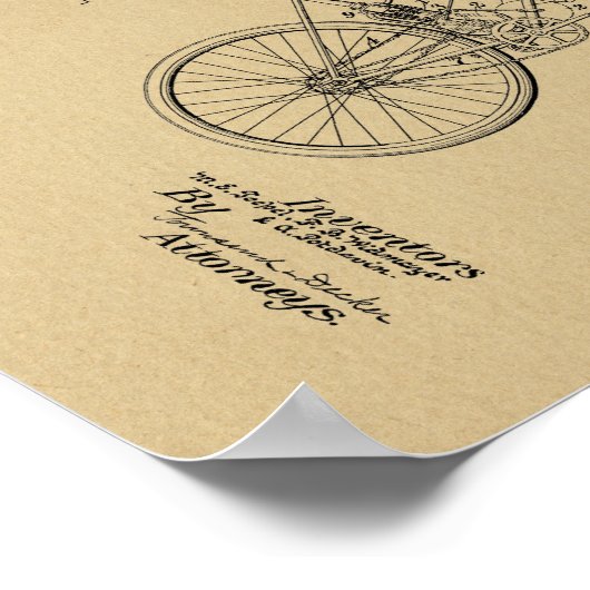 1901 gemotoriseerd fietspatroon afdrukken poster (Hoek)