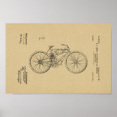 1901  gemotoriseerd fietspatroon afdrukken poster (Voorkant)