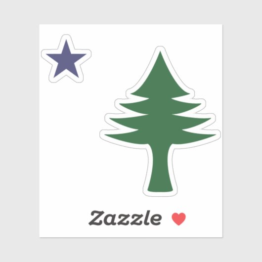 1901 Maine Flag Clear Sticker Set (Vel)