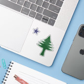 1901 Maine Flag Clear Sticker Set (Laptop met iPhone)